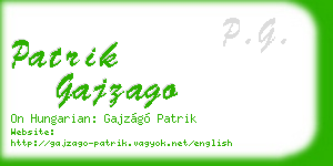 patrik gajzago business card