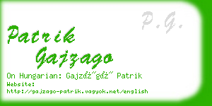 patrik gajzago business card